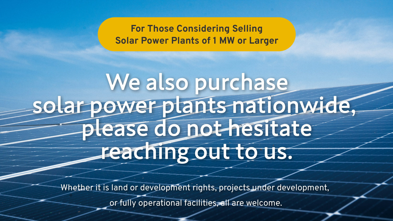 For Those Considering Selling solar Power Plants of 1MW or Larger